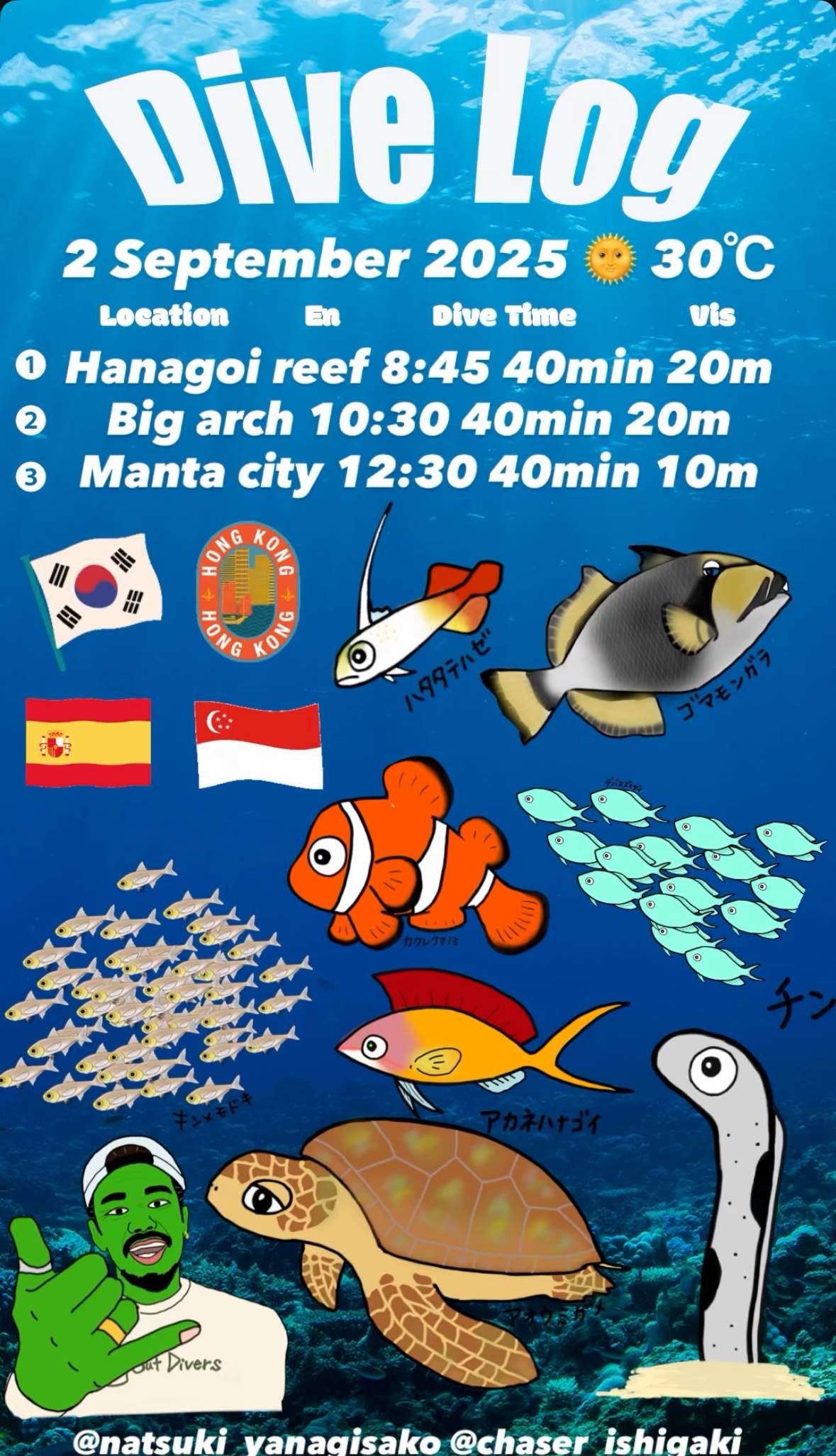 2 September 2025  Fun Diving 🇰🇷🇭🇰🇯🇵🇸🇬