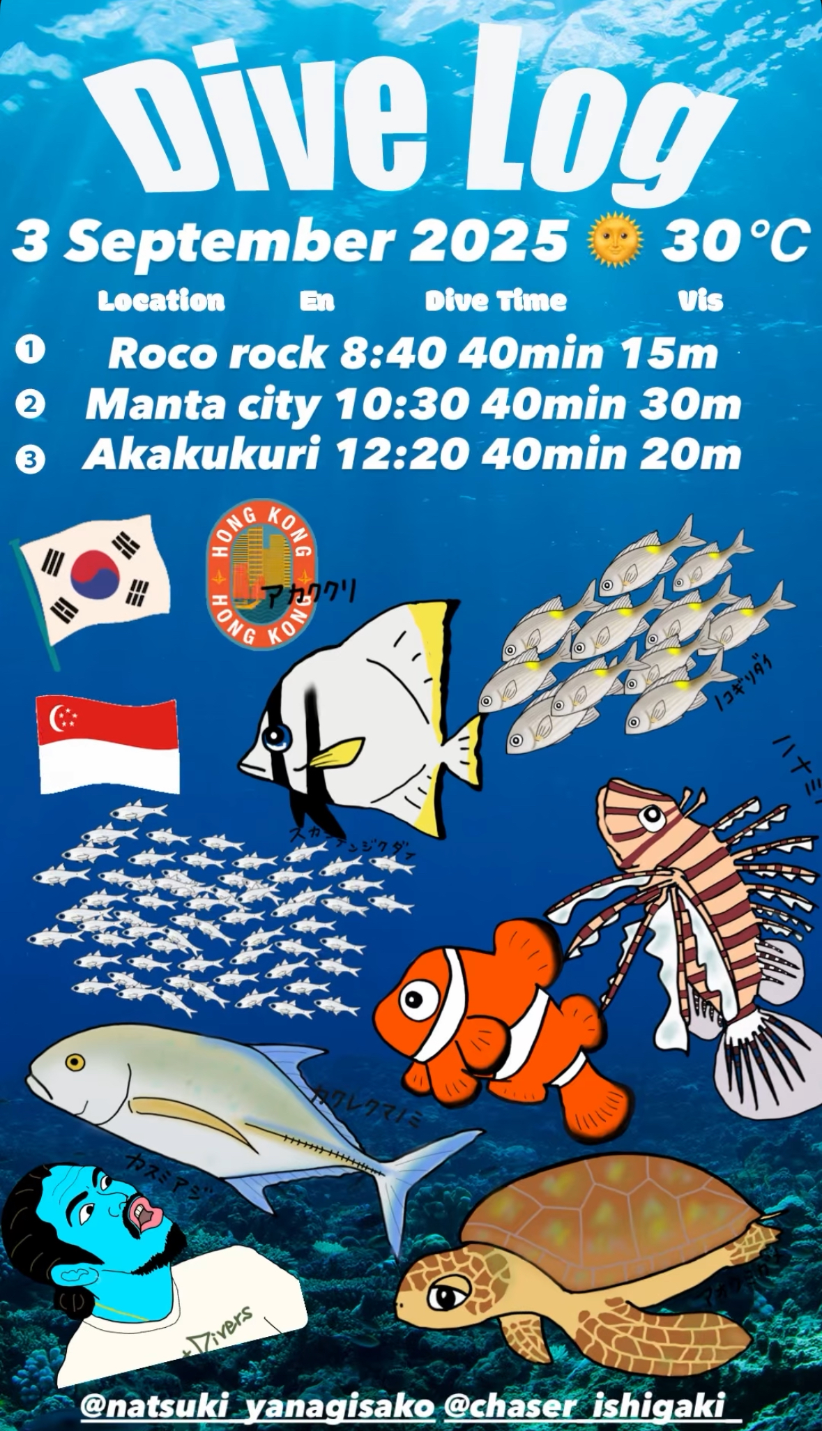 3 September 2025  Fun Diving  🇰🇷🇯🇵🇸🇬🇭🇰