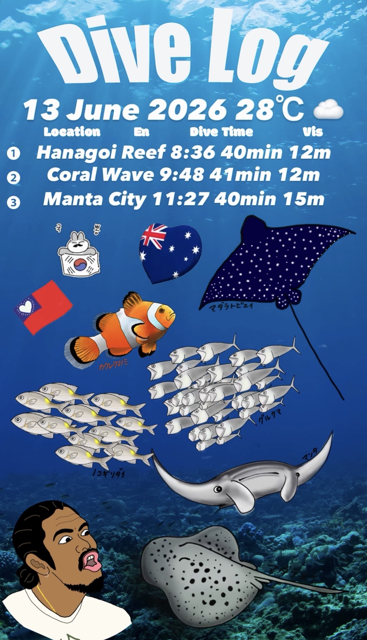 13 June 2026 Fun Diving & Intro Diving k🇰🇷🇦🇺🇹🇼