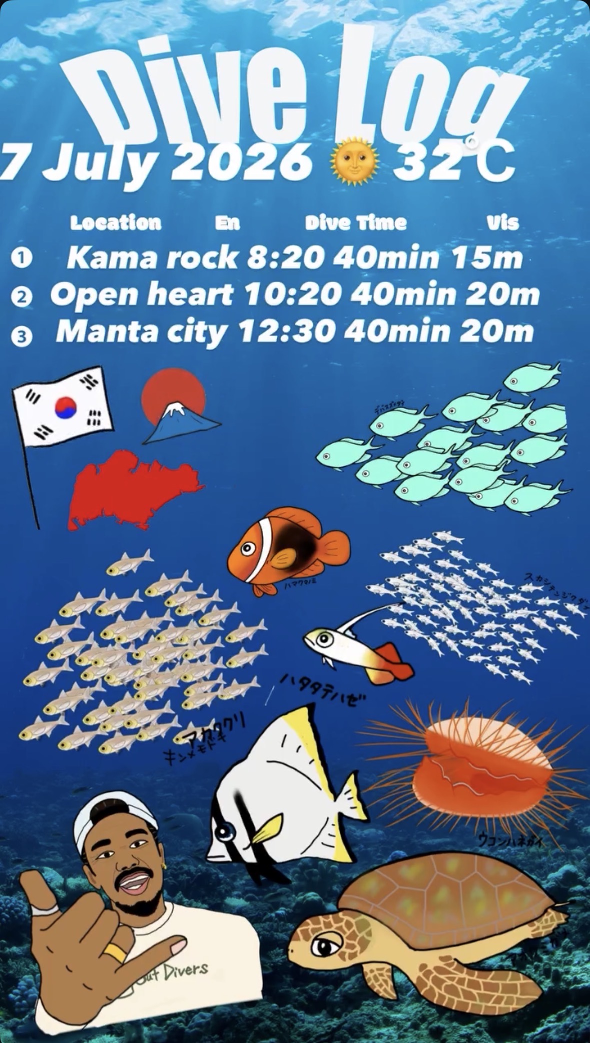7 July 2026 Fun Diving 🇰🇷🇭🇰🇸🇬🇯🇵