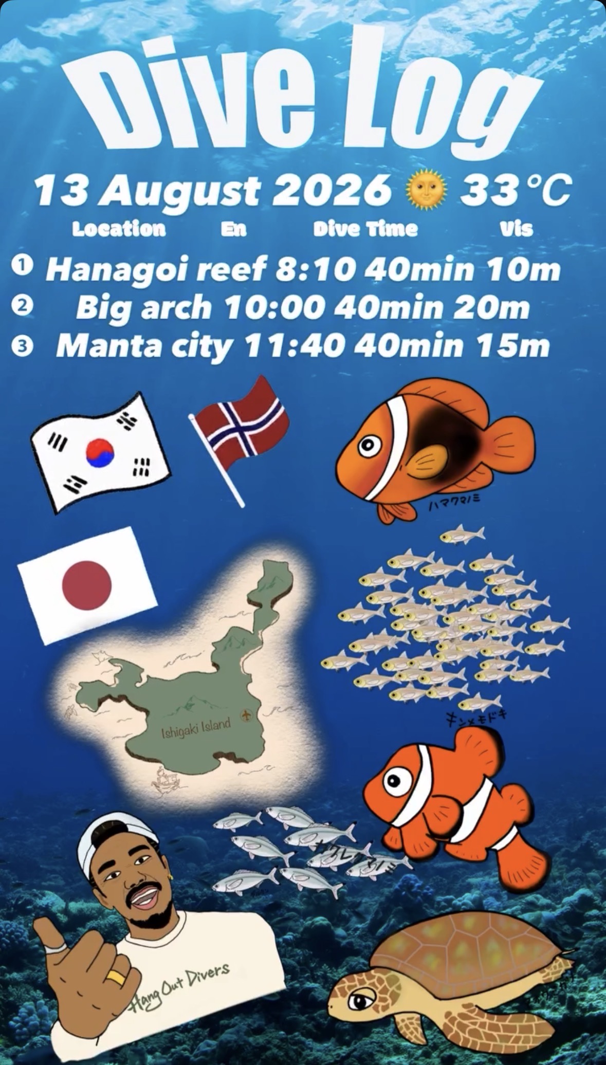 13 August 2026 Fun Diving 🇰🇷🇯🇵🇳🇴