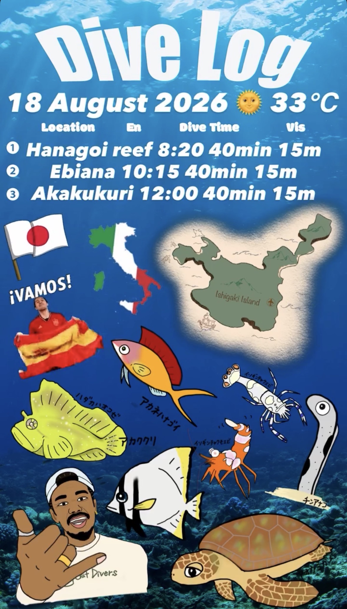 18 August 2026 Fun Diving 🇪🇸🇮🇹🇯🇵