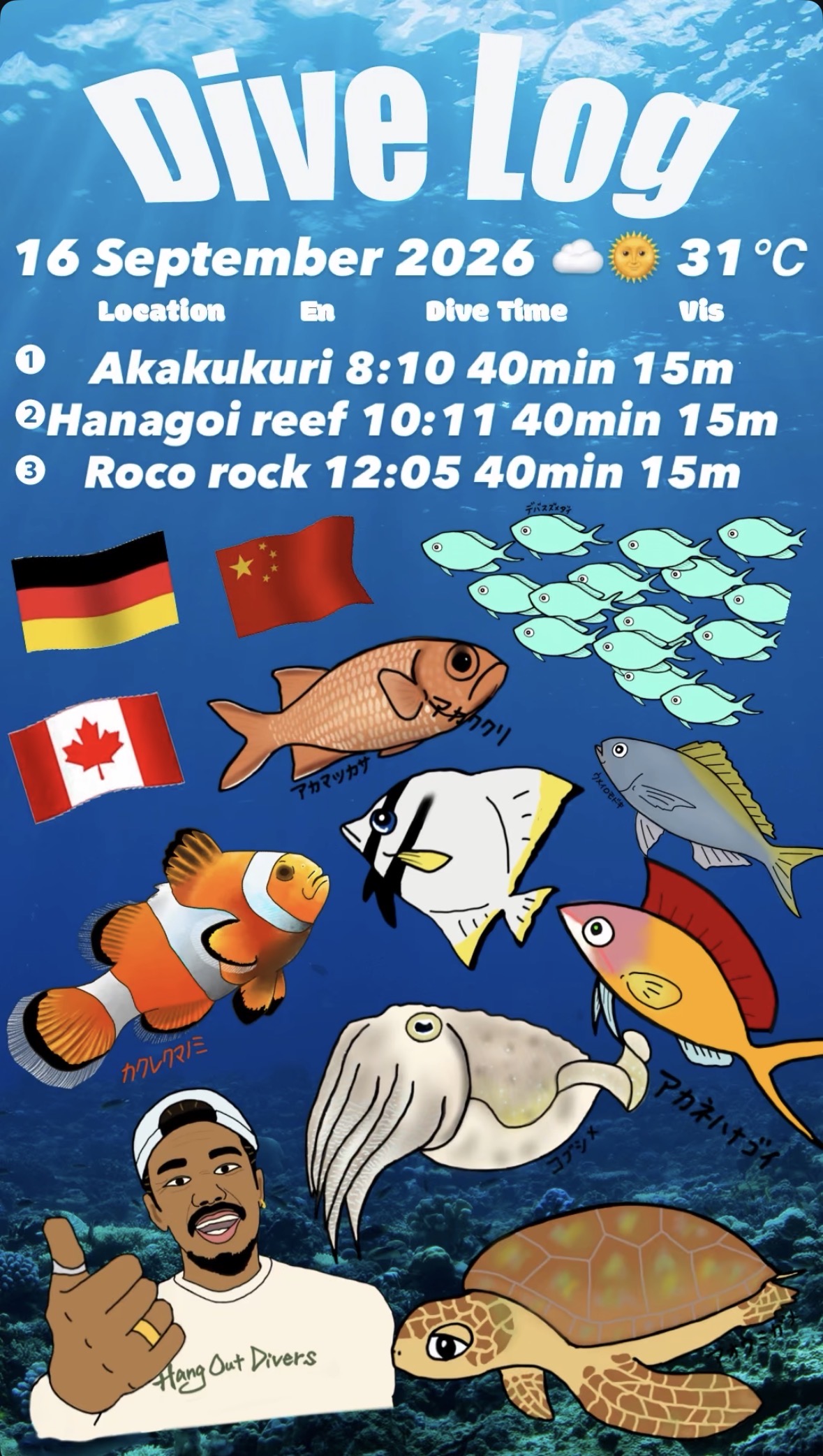 16 September 2026 Fun Diving 🇯🇵🇨🇳🇩🇪🇨🇦